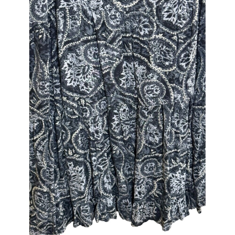 Y2K Vibe Gothcore Black Spaghetti Strap Paisley Tiered Babydoll Boho Dress-Large - Picture 4 of 8